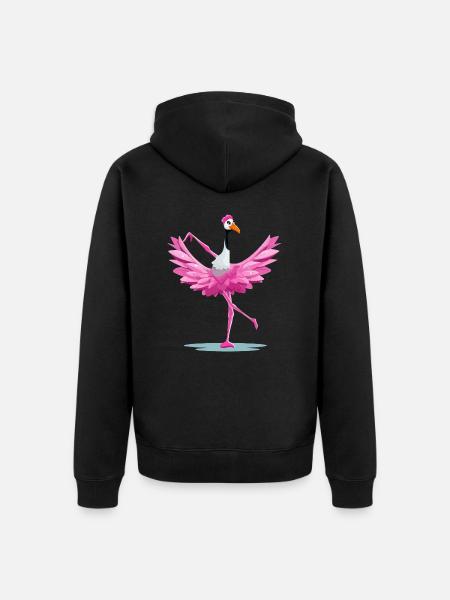Ballerina Flaminga - Unisex Premium Organic Zip Hoodie - black