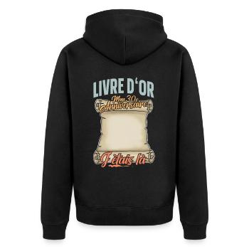 30e Anniversaire Livre D'or 30 Ans Fête Livre D'or - Veste à capuche bio Premium Unisexe - noir - Dos - Nico (187cm)