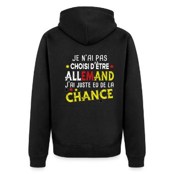 Allemand Allemagne Europe Cadeau Pays Humour Homme - Veste à capuche bio Premium Unisexe - noir - Dos - Nico (187cm)