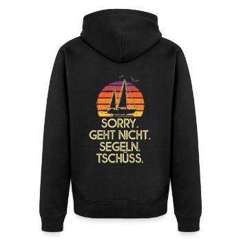 Sorry doesn't go sailing bye bye sailor - Unisex Premium Organic Zip Hoodie - black - Back - Nico (187cm)