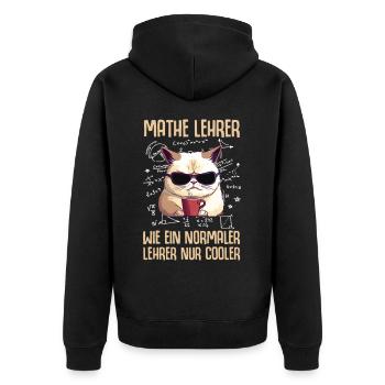 Mathe Lehrer Wie Ein Normaler Lehrer Nur - Unisex Premium Bio Zip Hoodie - Schwarz - Hinten - Nico (187cm)