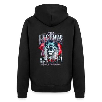 Legends were born in 1994 - Unisex Premium Organic Zip Hoodie - black - Back - Nico (187cm)