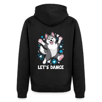 A Husky Dancing Let's Dance For Dancing Dancer - Unisex Premium Organic Zip Hoodie - black - Back - Nico (187cm)