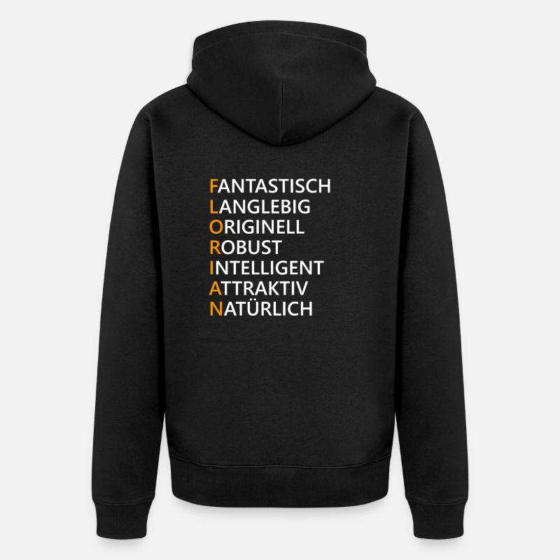 Florian Name Geschenk - Unisex Premium Bio Zip Hoodie - Schwarz