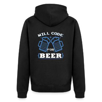 Will Code pour la bière | Codage du programmeur - Veste à capuche bio Premium Unisexe - noir - Dos - Nico (187cm)