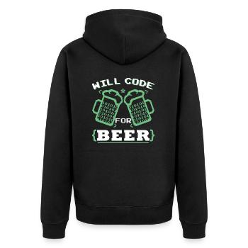 Funny Programming Coder Programmer Coder Coding - Unisex Premium Organic Zip Hoodie - black - Back - Nico (187cm)