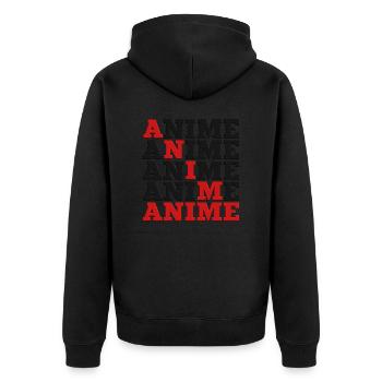 Anime - Unisex Premium Organic Zip Hoodie - black - Back - Nico (187cm)