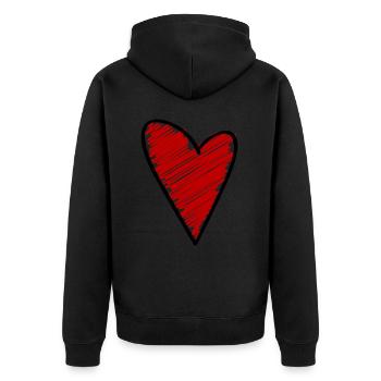Symbole du cœur Amour - Veste à capuche bio Premium Unisexe - noir - Dos - Nico (187cm)