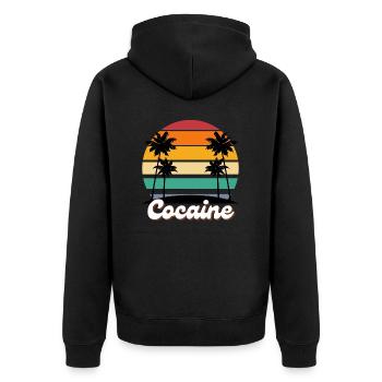 Cocaine - Unisex Premium Bio Zip Hoodie - Schwarz - Hinten - Nico (187cm)