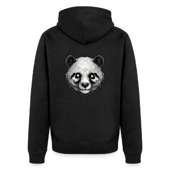 Panda / Animal / Zoo / Bamboo / Wild / Childlike - Unisex Premium Organic Zip Hoodie - black - Back - Nico (187cm)