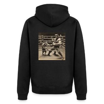 Waschbär / Tier / Foto / Wild / lustig / Räuber - Unisex Premium Bio Zip Hoodie - Schwarz - Hinten - Nico (187cm)