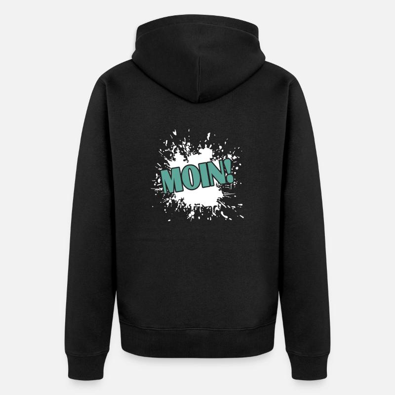 Moin moin - Unisex Premium Bio Zip Hoodie - Schwarz