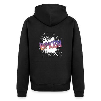 bike fahrrad bmx biker - Unisex Premium Bio Zip Hoodie - Schwarz - Hinten - Nico (187cm)