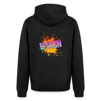 Biken - Unisex Premium Bio Zip Hoodie - Schwarz - Hinten - Nico (187cm)