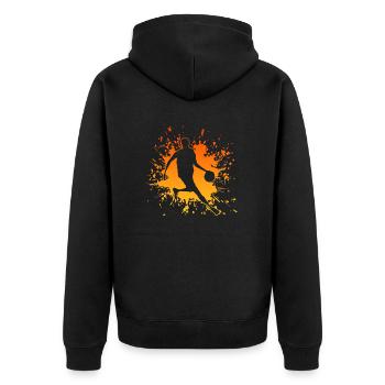 Basketball Streetball Player Baller - Unisex Premium Bio Zip Hoodie - Schwarz - Hinten - Nico (187cm)