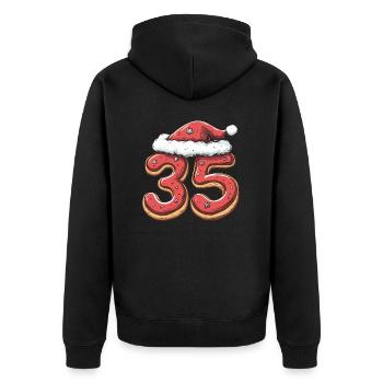 Biscuit de Noël à 35 chiffres - Veste à capuche bio Premium Unisexe - noir - Dos - Nico (187cm)