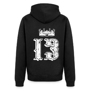 13 Couronne numérique - Veste à capuche bio Premium Unisexe - noir - Dos - Nico (187cm)