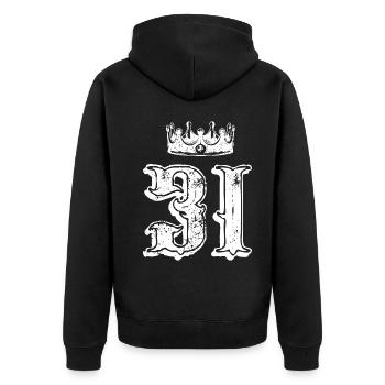 31 Couronne numérique - Veste à capuche bio Premium Unisexe - noir - Dos - Nico (187cm)