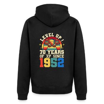 Level 70 1952 Birthday Gamer 70 years - Unisex Premium Organic Zip Hoodie - black - Back - Nico (187cm)