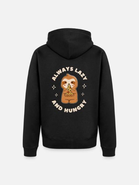 Always Lazy and Hungry - Unisex Premium Organic Zip Hoodie - black