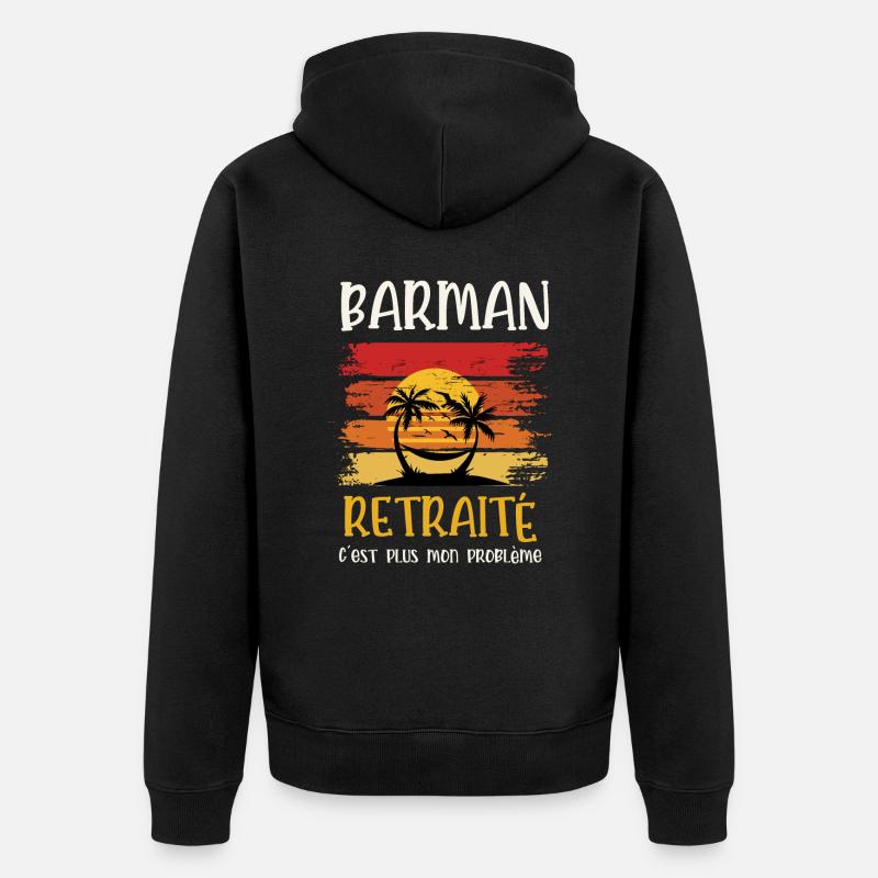 barman retraité - Veste à capuche bio Premium Unisexe - noir