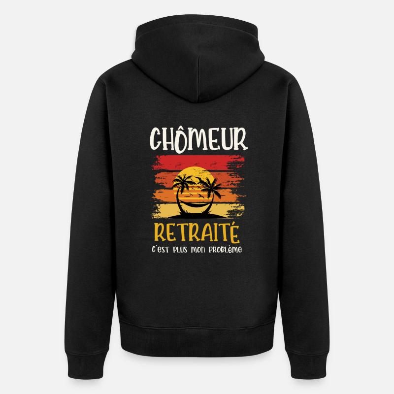 chômeur retraité - Veste à capuche bio Premium Unisexe - noir