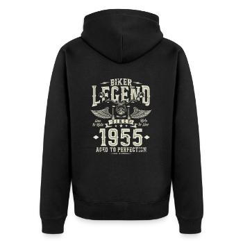 Légende du motard depuis 1955 - Veste à capuche bio Premium Unisexe - noir - Dos - Nico (187cm)
