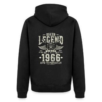 Légende du motard depuis 1966 - Veste à capuche bio Premium Unisexe - noir - Dos - Nico (187cm)