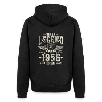 Légende du motard depuis 1956 - Veste à capuche bio Premium Unisexe - noir - Dos - Nico (187cm)