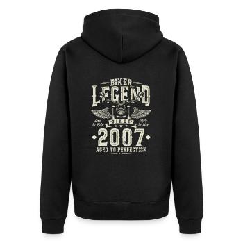 Légende du motard depuis 2007 - Veste à capuche bio Premium Unisexe - noir - Dos - Nico (187cm)