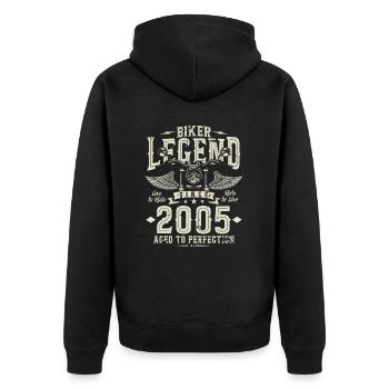 Légende du motard depuis 2005 - Veste à capuche bio Premium Unisexe - noir - Dos - Nico (187cm)