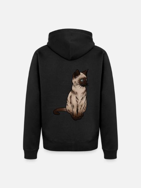 SiamEse Cat Siamese Cat - Veste à capuche bio Premium Unisexe - noir