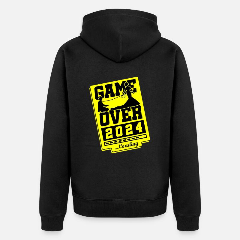 Wedding Loading 2024 Game Over - Veste à capuche bio Premium Unisexe - noir