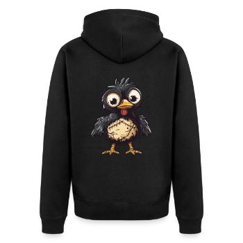 Hahn Halloween Zombie - Unisex Premium Bio Zip Hoodie - Schwarz - Hinten - Nico (187cm)