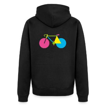 Bicycle art racing bike - Unisex Premium Organic Zip Hoodie - black - Back - Nico (187cm)