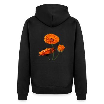 Soucis fleurs d’oranger de souci - Veste à capuche bio Premium Unisexe - noir - Dos - Nico (187cm)