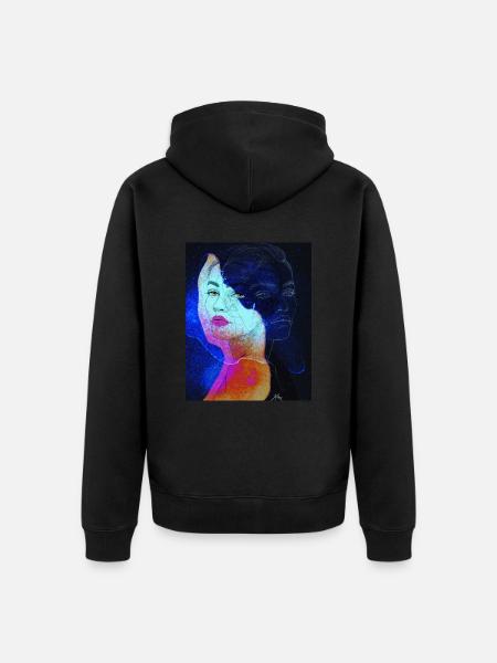 zwei Seiten - Unisex Premium Bio Zip Hoodie - Schwarz