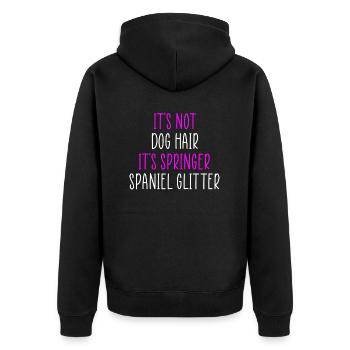 Springer spaniel glitter - Unisex Premium Organic Zip Hoodie - black - Back - Nico (187cm)