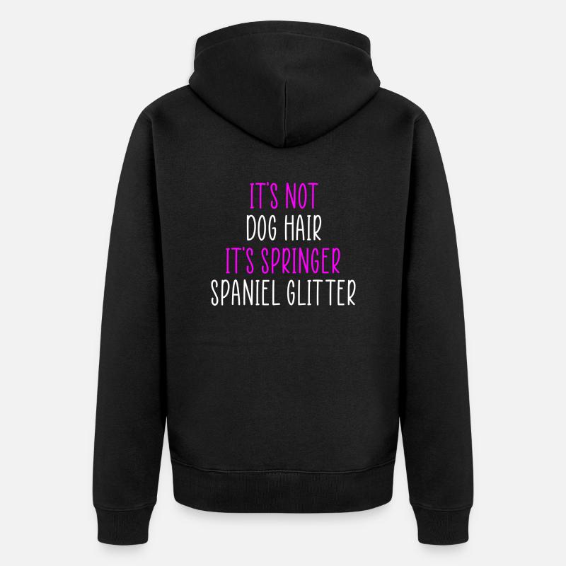 Springer Spaniel Glitzer - Unisex Premium Bio Zip Hoodie - Schwarz