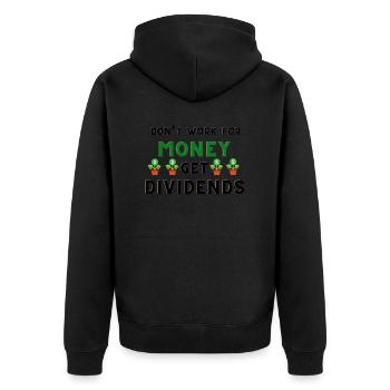 Ne travaillez pas pour de l’argent, recevez des dividendes - Veste à capuche bio Premium Unisexe - noir - Dos - Nico (187cm)