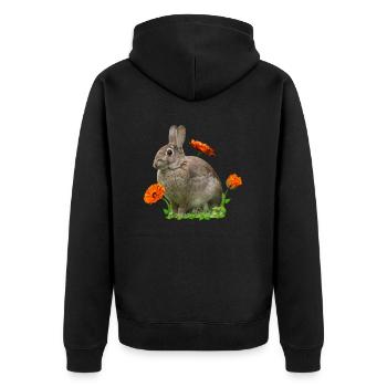 Lapin de Pâques lapin Calendula - Veste à capuche bio Premium Unisexe - noir - Dos - Nico (187cm)