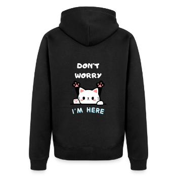 dont worry I am here - Veste à capuche bio Premium Unisexe - noir - Dos - Nico (187cm)