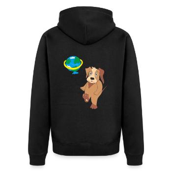 Chien avec ballon - Veste à capuche bio Premium Unisexe - noir - Dos - Nico (187cm)