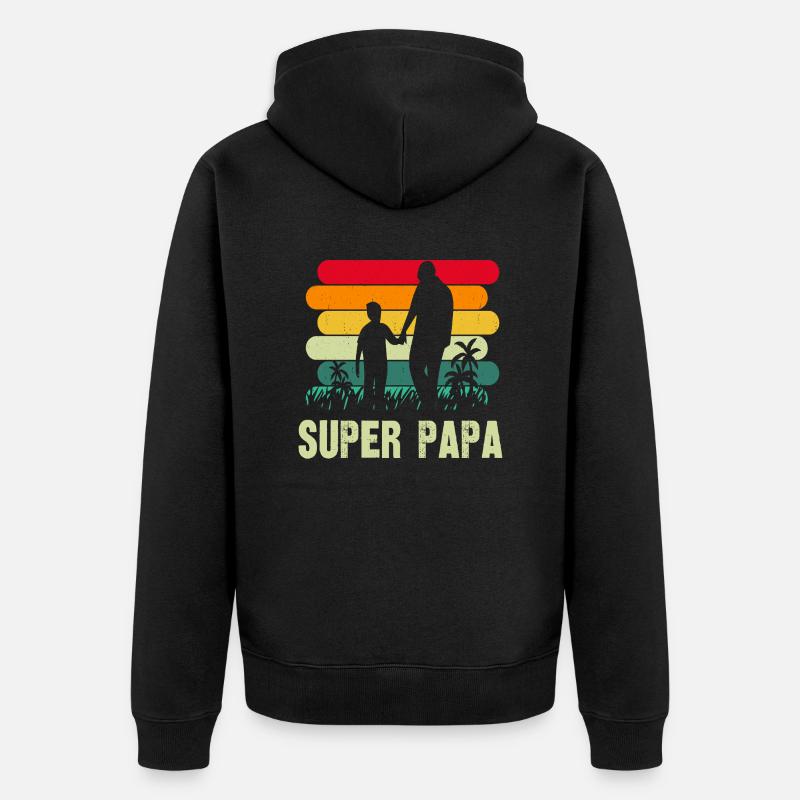 super papa - Veste à capuche bio Premium Unisexe - noir