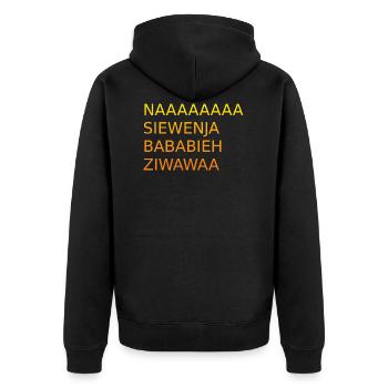 Naaaasiewenja-bababieh-ziwawaa - Unisex Premium Bio Zip Hoodie - Schwarz - Hinten - Nico (187cm)