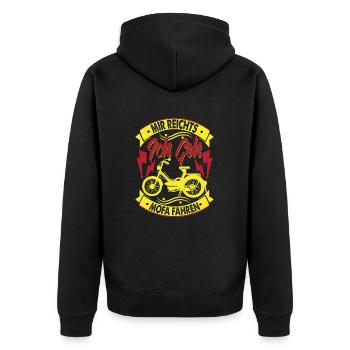 mofa moped scooter - Unisex Premium Bio Zip Hoodie - Schwarz - Hinten - Nico (187cm)