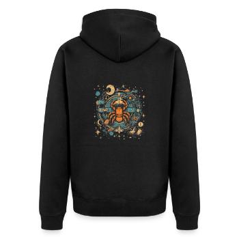 Krebs Sternzeichen Astrologie Krebs Geborene - Unisex Premium Bio Zip Hoodie - Schwarz - Hinten - Nico (187cm)