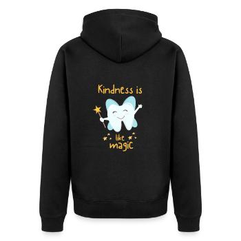 Kindness is like magic cute tooth fairy - Unisex Premium Organic Zip Hoodie - black - Back - Nico (187cm)