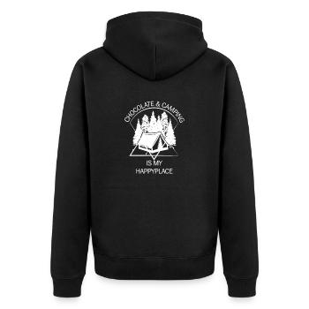 Zelt Camping Camper Pfadfinder Biwakieren - Unisex Premium Bio Zip Hoodie - Schwarz - Hinten - Nico (187cm)