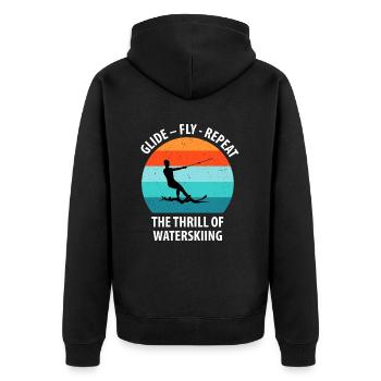 Ski nautique, ski nautique, skieurs nautiques - Veste à capuche bio Premium Unisexe - noir - Dos - Nico (187cm)